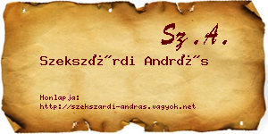 Szekszárdi András névjegykártya
